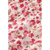 Red Floral Print Ruffled Mock Neck Sleeveless Top - L thumbnail