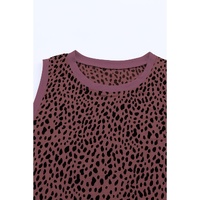 Azura Exchange Red Leopard Print Round Neck Tank Top - M thumbnail