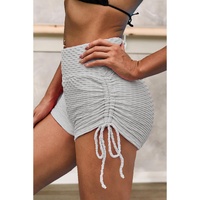 Gray Butt Lifting High Waist Yoga Shorts - M thumbnail