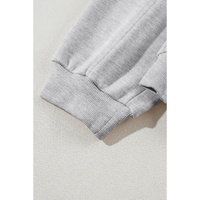 Gray Solid Exposed Seams Hoodie and Joggers Activewear Set - L thumbnail