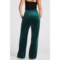 Evergreen Solid Drawstring Waist Wide Leg Pants - S thumbnail