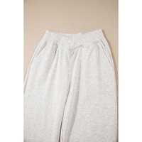 Light Grey Cross-Waist Wide Leg Lounge Pants - L thumbnail