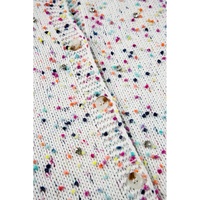 White Multicolor Confetti Sweater Cardigan - XL thumbnail