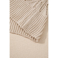 Parchment Hollow Out Buttons Front Long Cardigan - L thumbnail