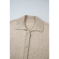 Jet Stream Collared Drop Shoulder Button Up Cardigan with Pocket - L thumbnail