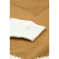 Two-Tone Chevron Pullover Sweater - S thumbnail