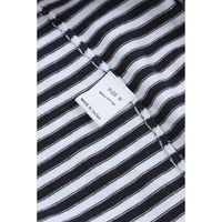 Contrast Trimmed Striped Drop Shoulder Sweater - S thumbnail