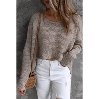Gray Slouchy Dolman Sleeve High Low Sweater - XL thumbnail