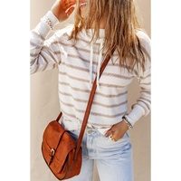 Cowl Neck Striped Print Drop Shoulder Sweater - XL thumbnail