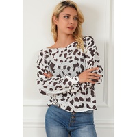 Leopard Long Sleeve Crewneck Sweater - L thumbnail