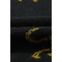 Black Cheetah Pattern Knit Round Neck Sweater - M thumbnail
