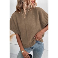 Desert Palm Mock Neck Batwing Short Sleeve Knit Sweater - XL thumbnail