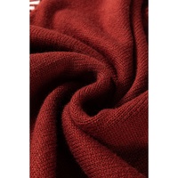 Red Dahlia Color Contrast Trim Drop Shoulder Crew Neck Sweater - S thumbnail