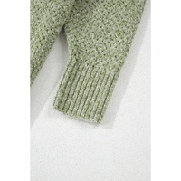 Jungle Green Loose Eyelet V Neck Drop Shoulder Sweater - XL thumbnail