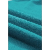 Turquoise Contrast Flutter Sleeves Knitted Sweater T Shirt - M thumbnail