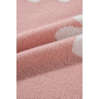 Light Pink Pearled Flower Distressed Edge Sweater T Shirt - L thumbnail