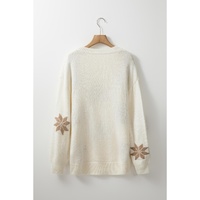 White Snowflake Christmas Tunic Sweater - S thumbnail