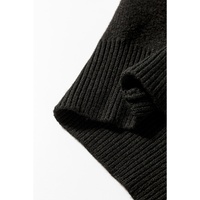 Black Halloween Pumpkin Face Pattern Drop Shoulder Sweater - S thumbnail