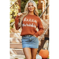 Flamingo Hello Pumpkin Graphic Sweater - 2XL thumbnail