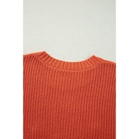 Gold Flame Thanks Giving Letter Graphic Crew Neck Sweater - L thumbnail