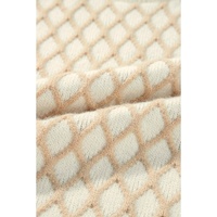 Oatmeal Diamond Knit Drop Shoulder Loose Sweater - L thumbnail