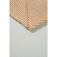 Apricot Cable Knit Drop Shoulder Side Slits Loose Sweater - S thumbnail