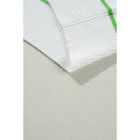 White Colorblock Striped Half Sleeve Drop Shoulder Sweater - L thumbnail