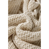 Jet Stream Hollow-out Kangaroo Pocket V Neck Hooded Sweater - L thumbnail