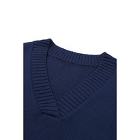 Dark Blue Knit Vest Pullover Sweater - 2XL thumbnail