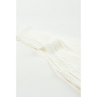 White Hollowed Knit V Neck Tank Top - L thumbnail