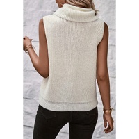 White Central Seam Cowl Neck Sweater Vest - XL thumbnail