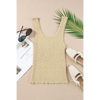 Apricot Textured U Neck Slim Fit Sweater Vest - XL thumbnail