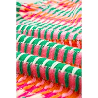 Green Multi Flutter Sleeve Knitted Sweater Top - M thumbnail