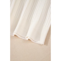 White Ribbed Knit High Neck Sweater Vest - S thumbnail