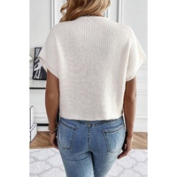 White Flower Embroidery Sweater Tee - XL thumbnail