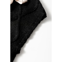 Black Cable Knit Colorblock Satin Bowknot Short Sleeve Sweater - XL thumbnail