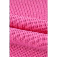 Bright Pink Western Horse Embroidered Round Neck Sweater Tee - S thumbnail