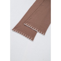 Straw Yellow High Waist Straight Leg Knitted Pants - S thumbnail