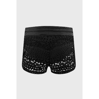 Black Lace Shorts Attached Swim Bottom - L thumbnail