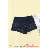 Blue Lace Shorts Attached Swim Bottom - M thumbnail