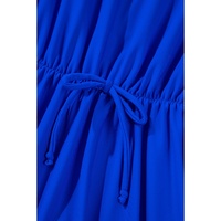 Dark Blue Bow Peplum Waist Spaghetti Straps Tankini Set - XL thumbnail