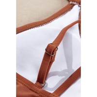 Mineral Red Drawstring Tummy Control Mix-and-match 2pcs Tankini Swimsuit - S thumbnail