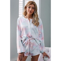 Orange Tie Dye Knit Pajamas Set - 2XL thumbnail