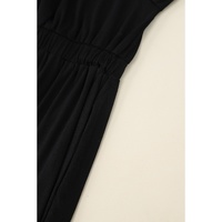 Black Button Up High Waist Long Sleeve Dress - M thumbnail