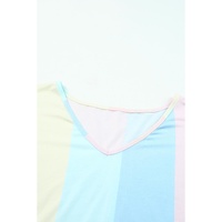 Azura Exchange Multicolor Striped Color Block Tiered Mini Dress - S thumbnail