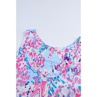 Azura Exchange Purple Abstract Floral Print Sleeveless Maxi Dress - M thumbnail