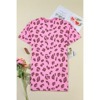 Pink Leopard Mineral Wash Side Pocket Shift Mini Dress - M thumbnail