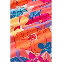 Pink Floral Print Sleeveless Ruffle Tiered Maxi Dress - L thumbnail