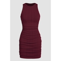 Red Dahlia Ruched Sleeveless Bodycon Dress - M thumbnail
