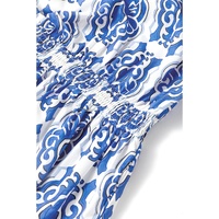 Ashleigh Blue Vintage Floral Print Wide Ruffled Sleeve Dress - L thumbnail